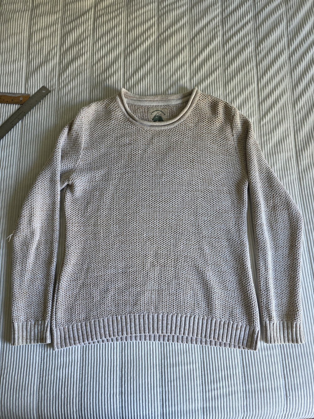 Light Beige Roll Collar Knit Crewneck Jumper Sweater